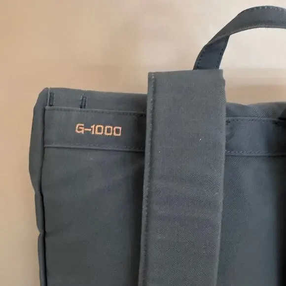 Fjällräven Foldsack No 1 Backpack Blue Foldover Style G-1000 Water Resistant Bag - Picture 9 of 10